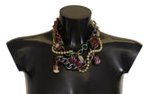 Dolce & Gabbana Gold Brass Sicily Floral Crystal Statement Necklace -   -  Dolce & Gabbana.